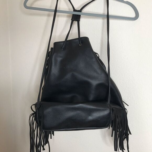 Victoria’s secret fringe black bucket backpack - Picture 7 of 10